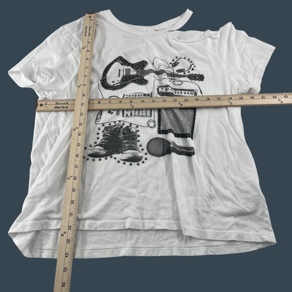 True Religion Women's Large White Graphic T-Shirt 50% Cotton 50% Modal - Picture 2 of 5